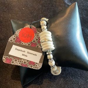 White crackle stone bracelet.